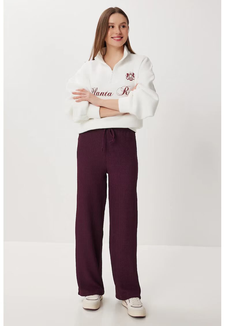 Happiness Istanbul Pantaloni dama - - talie inalta - picior mov - textil - Mov