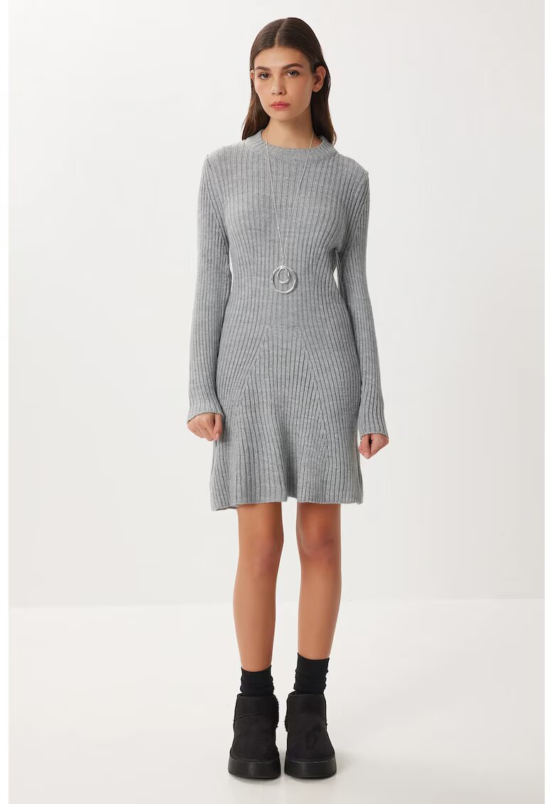 Happiness Istanbul Rochii - - Rochie mini tricotata - Gri - Jerseu -