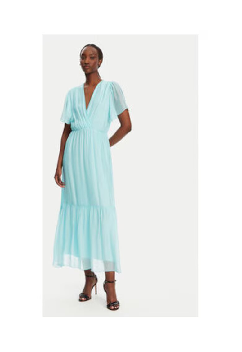 Haveone Rochie de vara Dama - Albastru - 70% viscoza - 30% matase -