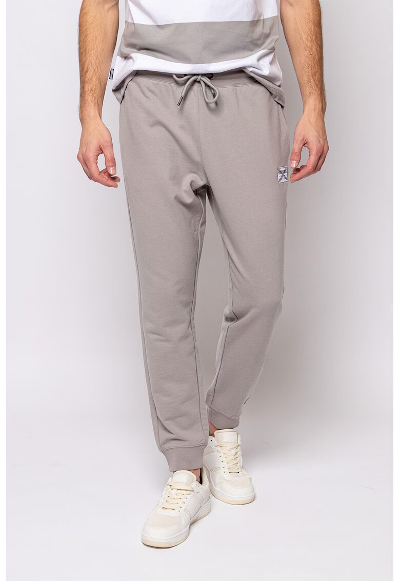 Heavy Tools Pantaloni cu talie medie si snur Zector - Maro taupe deschis