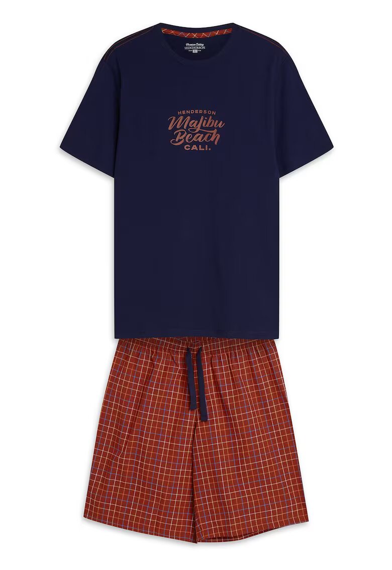 Henderson Pijama barbati Dash bluemarin - rosu - Multicolor