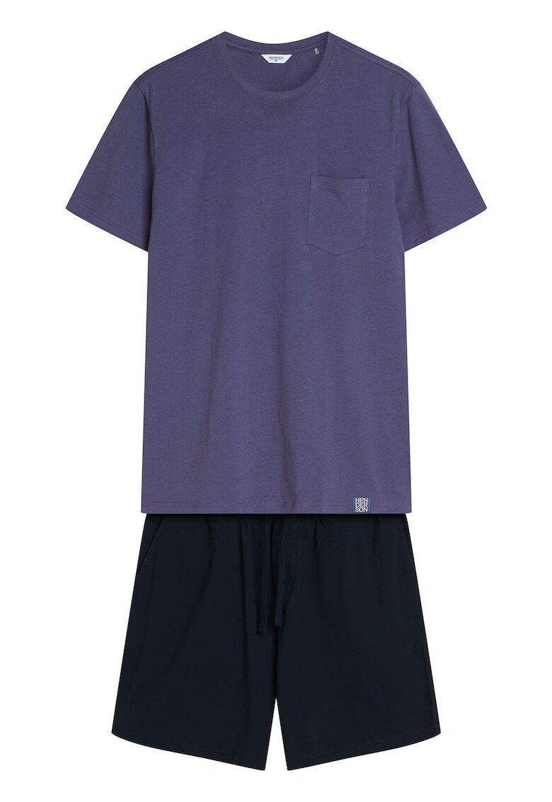 Henderson Pijama barbati Mick albastru - negru - Multicolor