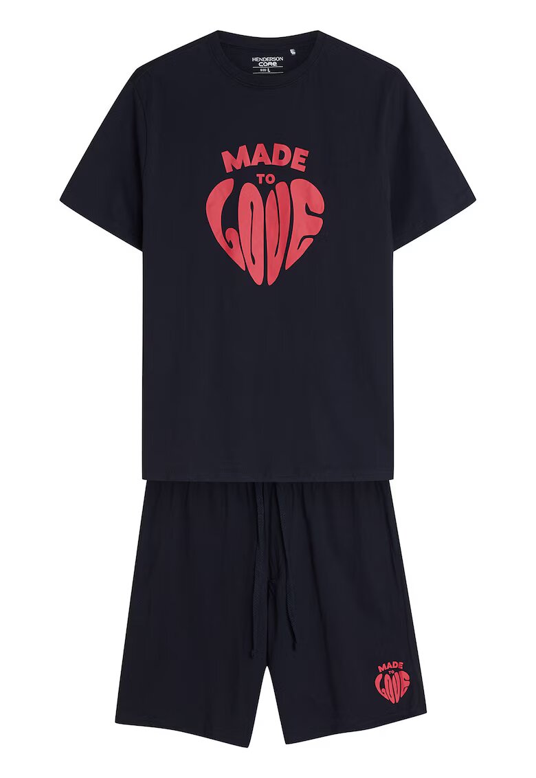 Henderson Pijama barbati Sierra negru - rosu