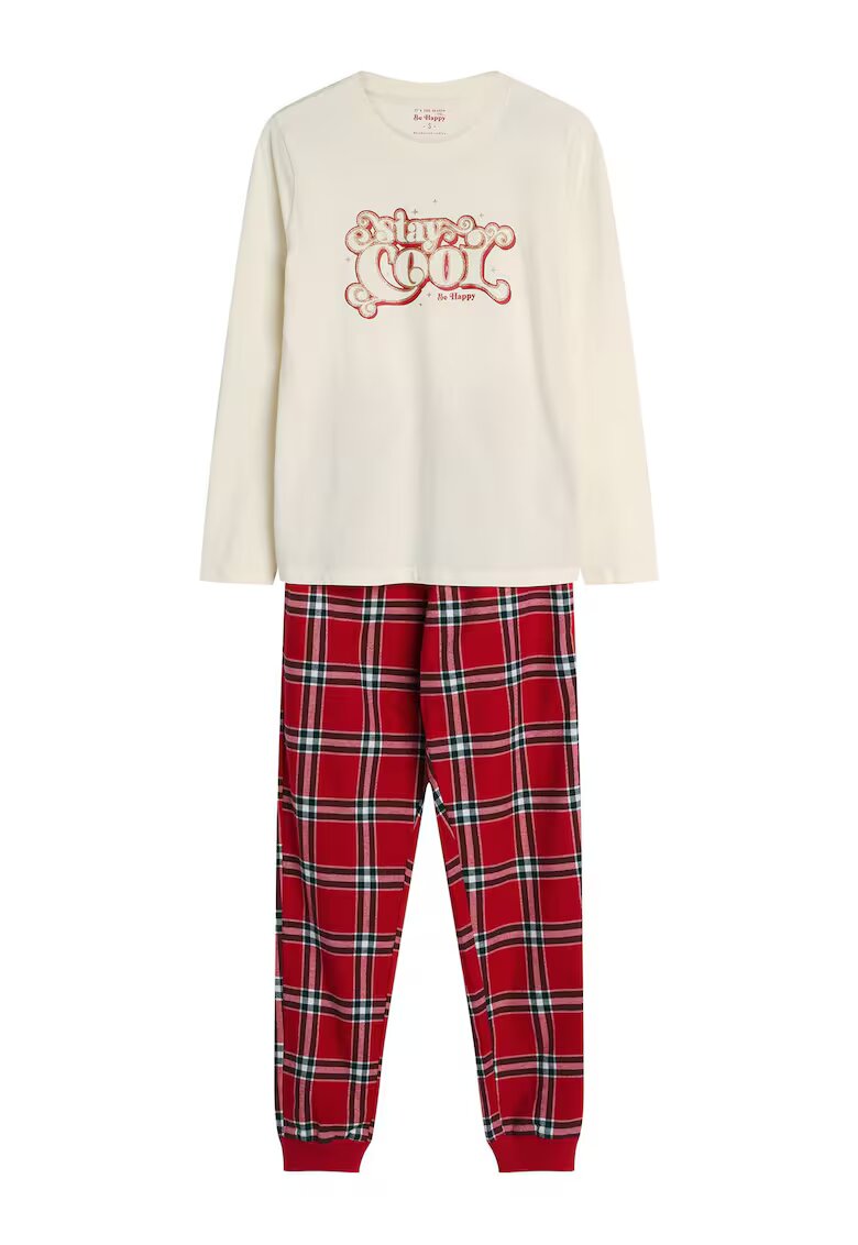 Henderson Pijama pentru dama - Dalisa bumbac - alb/rosu