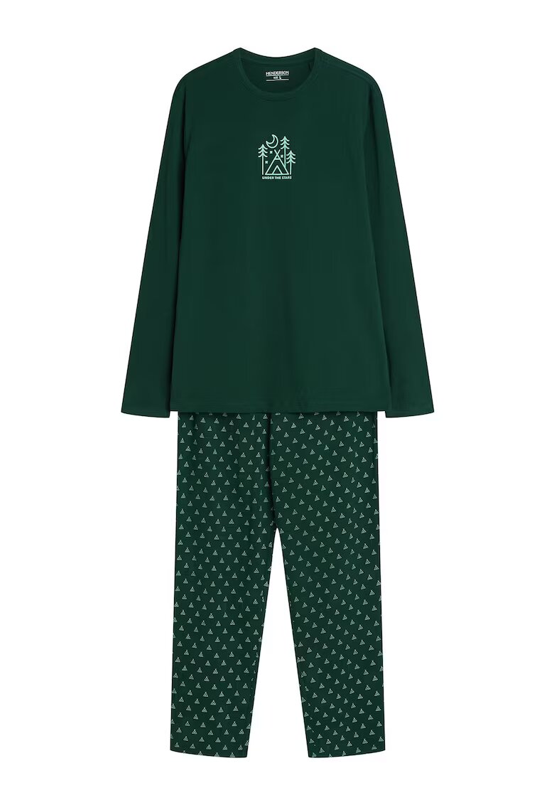 Henderson Pijamale barbati verde inchis - bumbac - maneca lunga - pantaloni lungi