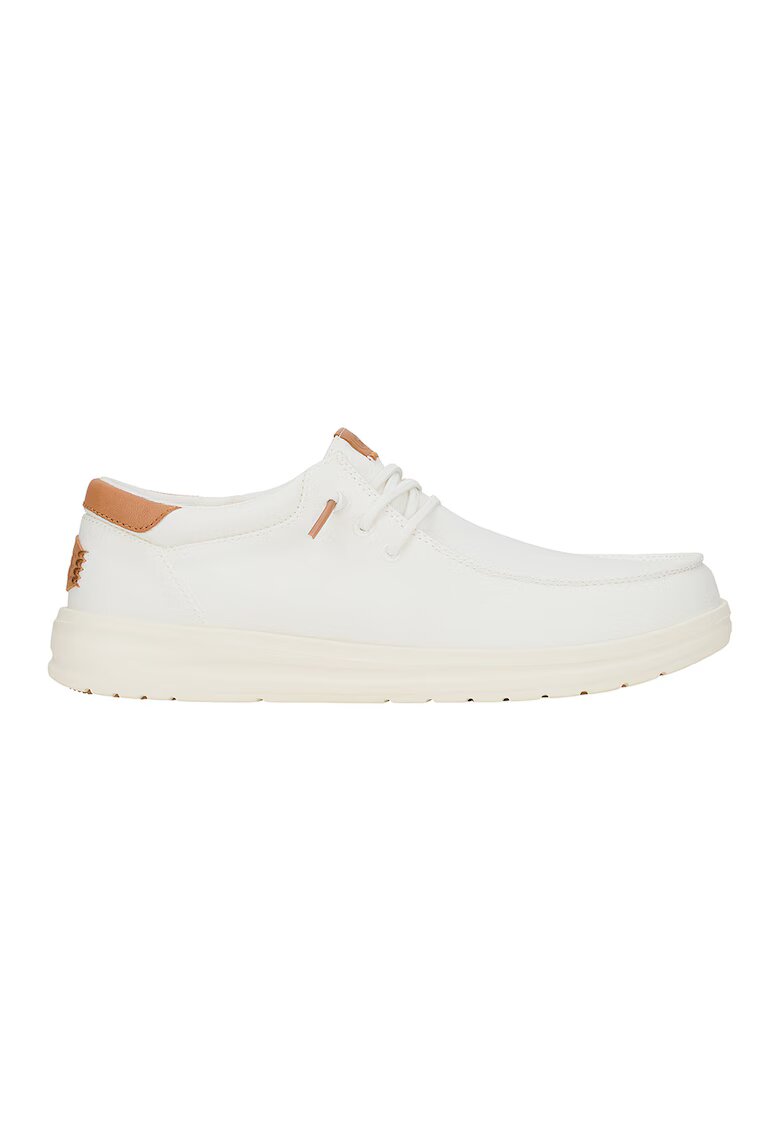 HEYDUDE Mocasini din material textil cu sireturi - Alb