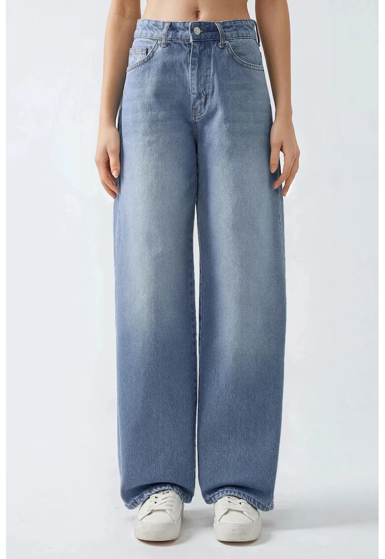 HiCCUP Blugi dama - din denim - croiala larga - albastru