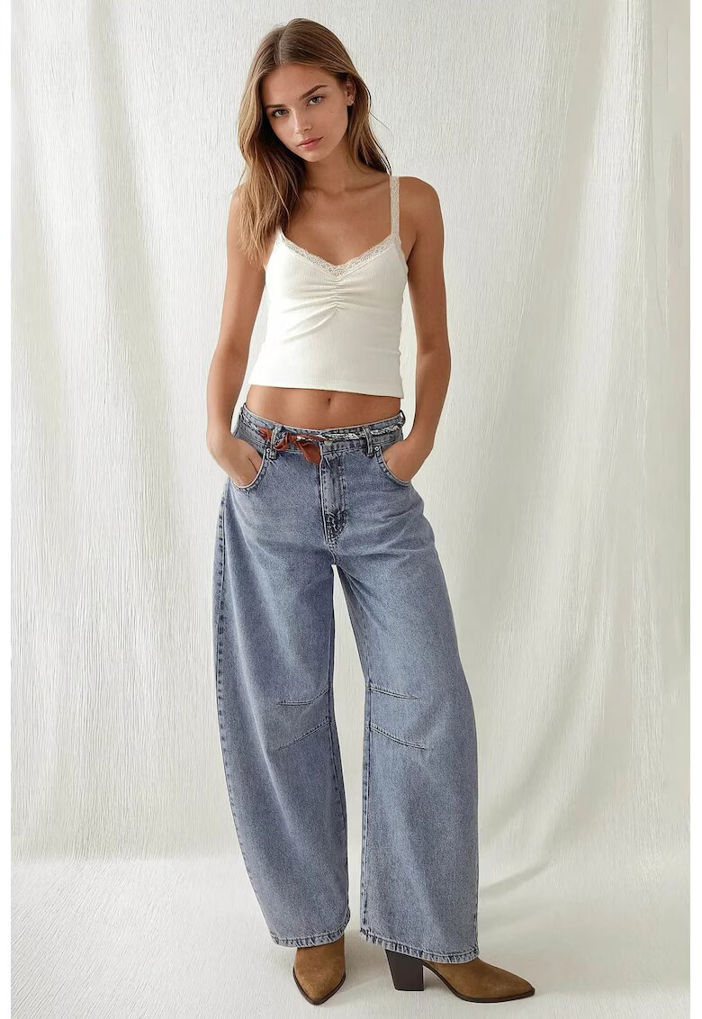 HiCCUP Blugi dama talie denim - albastru