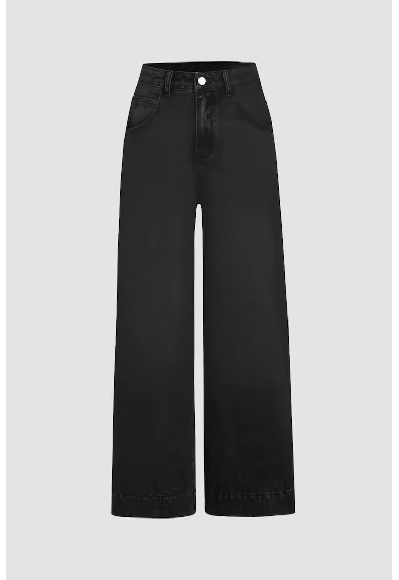 HiCCUP Blugi pentru dama bumbac - talie inalta - croiala larga - negru