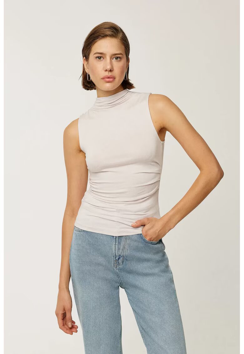 HiCCUP Bluza dama - fara maneci - volane - bej - Natural