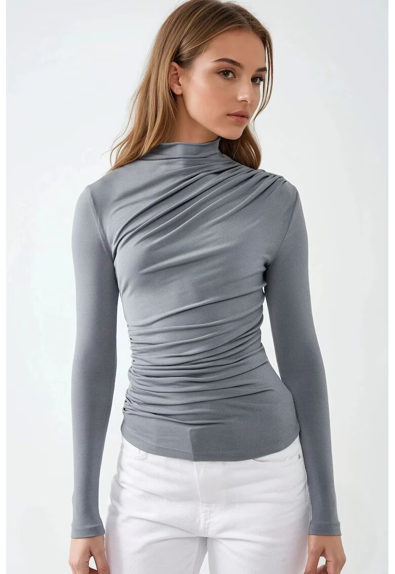 HiCCUP Bluza dama - guler inalt - gri