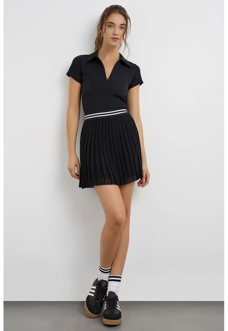 HiCCUP Body dama - cu fermoar - plus size - negru - poliester.