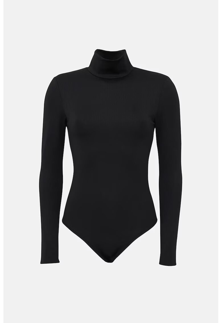 HiCCUP Body tricotat - guler inalt - skinny - negru - poliester