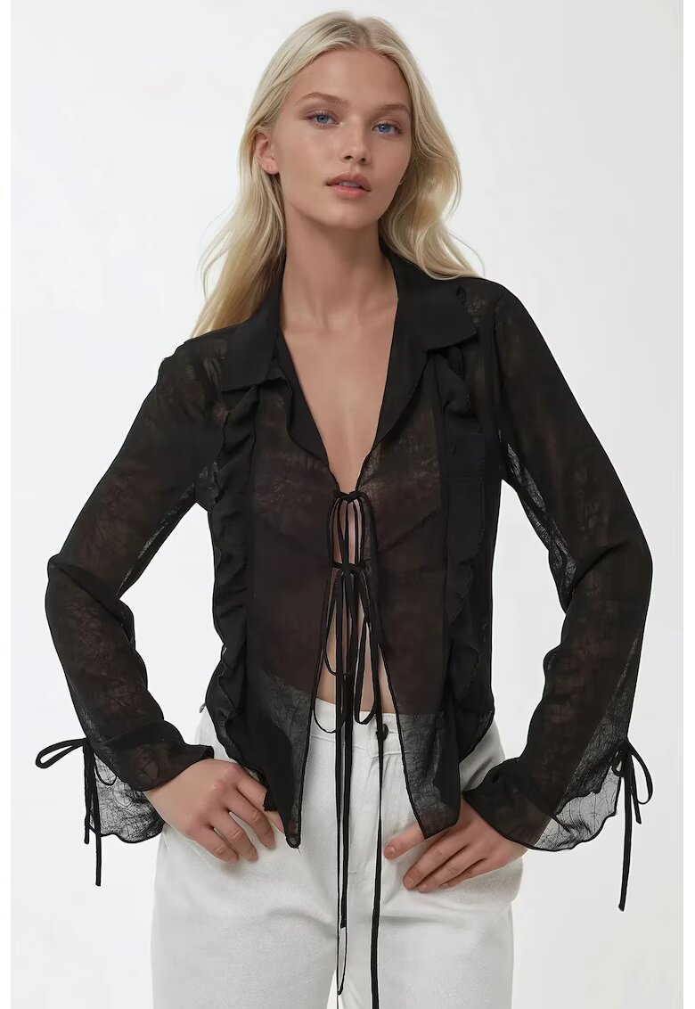 HiCCUP Camasa cu volane dama - textil - negru