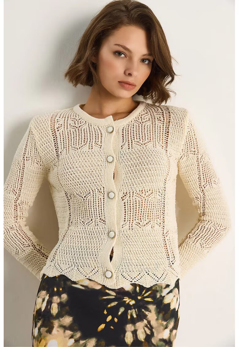 HiCCUP Cardigan - tricot subtire - ivory natural - femei -