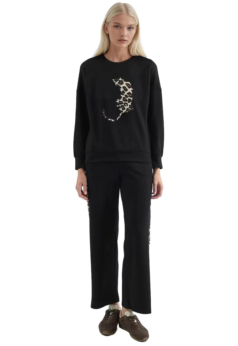 HiCCUP Compleu dama - set din doua piese - model leopard - negru - modal