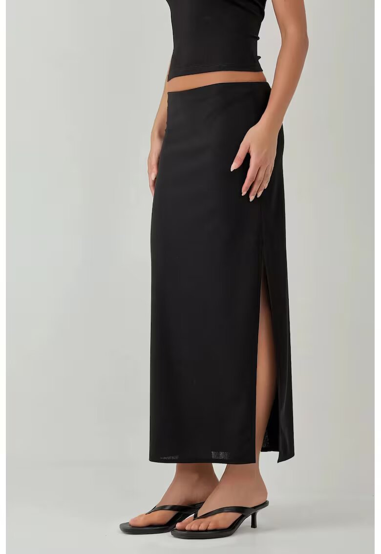 HiCCUP Fusta maxi - talie joasa - neagra - textil