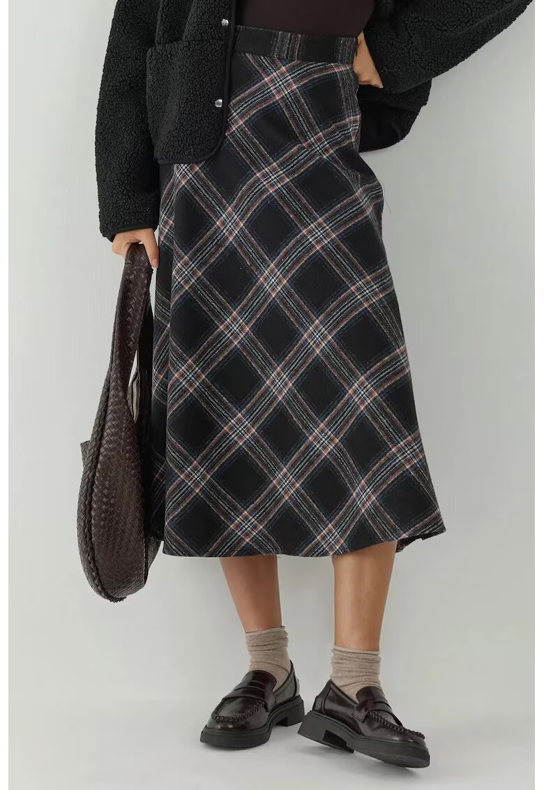HiCCUP Fuste - Fusta Maxi A - bleumarin - textil