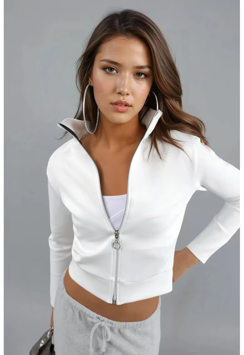 HiCCUP Hanorac dama - alb - textil