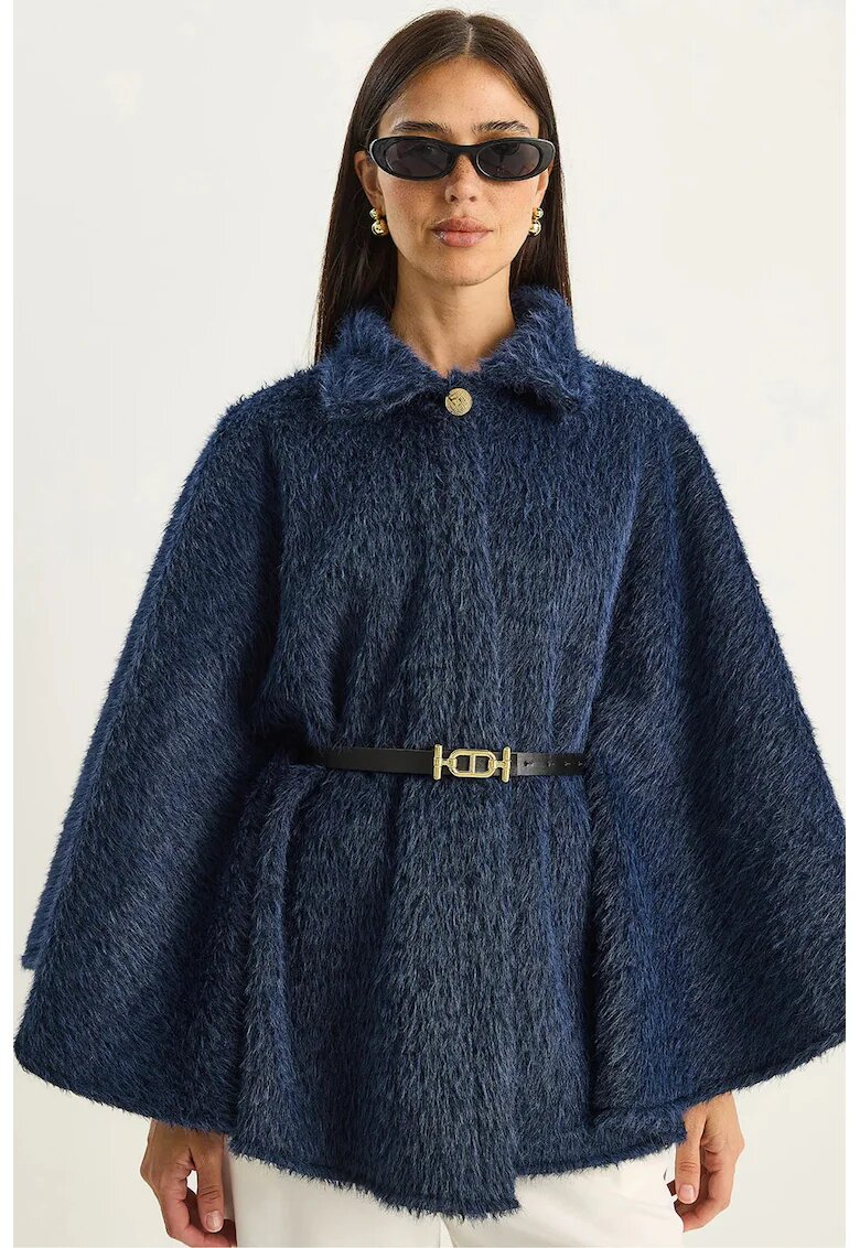 HiCCUP Palton supradimensionat dama textil - bleumarin -