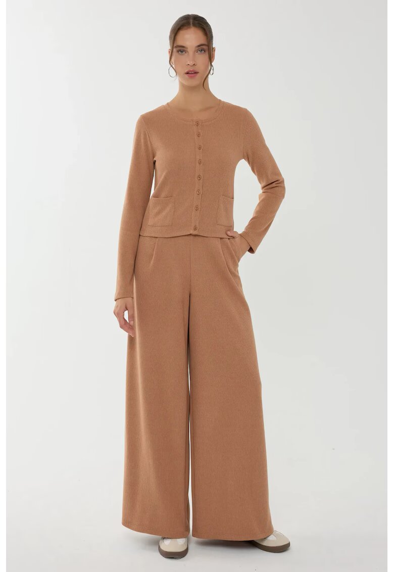 HiCCUP Pantaloni confortabili cu buzunare laterale - Maro deschis