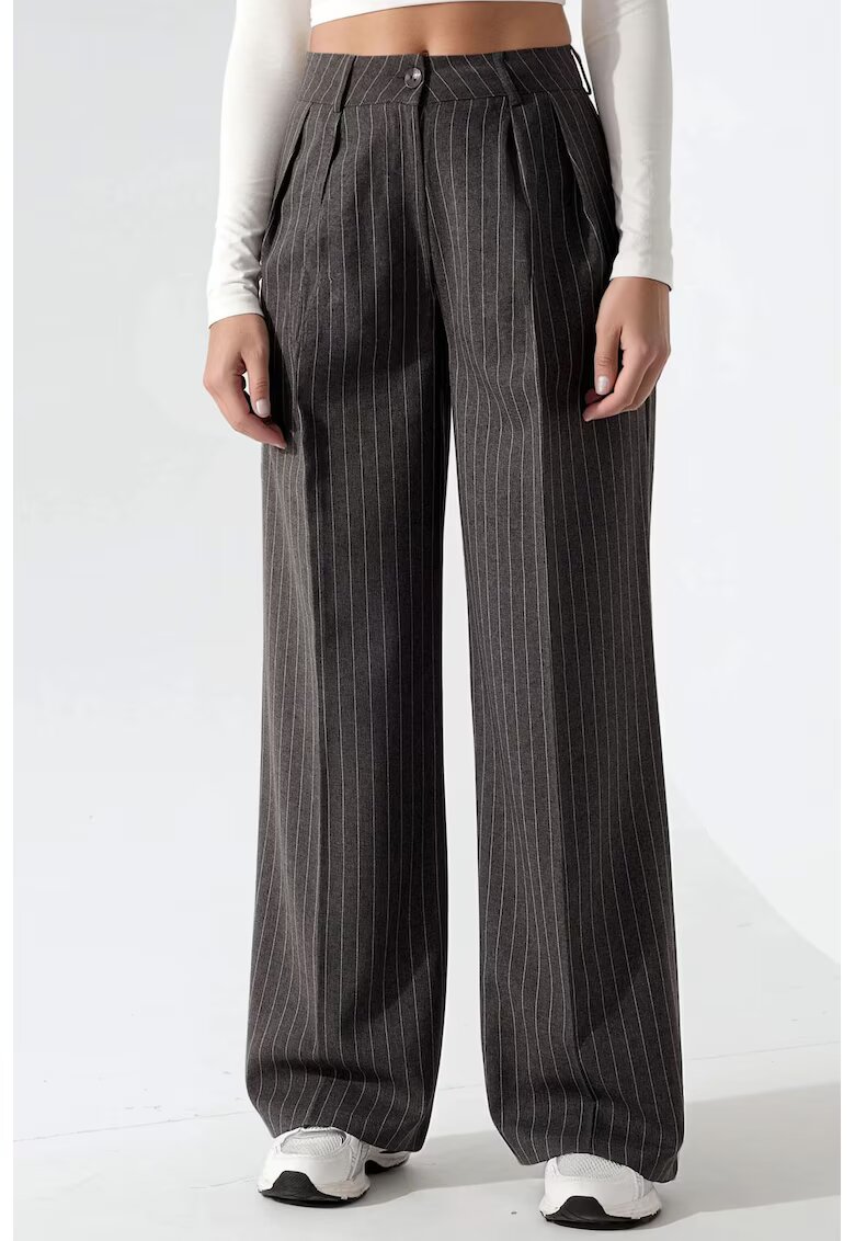 HiCCUP Pantaloni dama - Palazzo - cu dungi - gri - Gri carbune