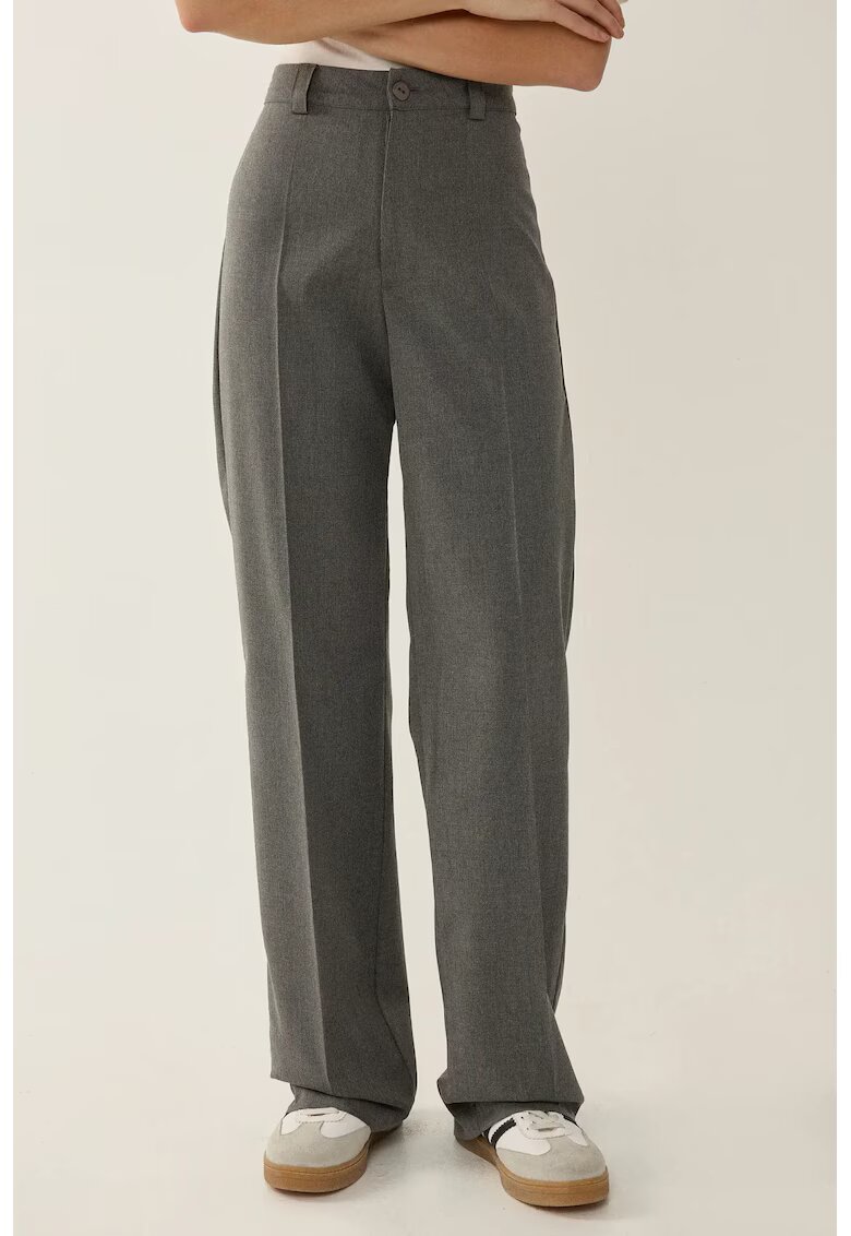 HiCCUP Pantaloni dama - talie inalta - gri - poliester-viscoza - Gri