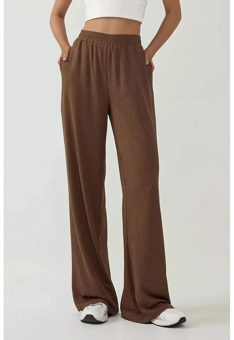 HiCCUP Pantaloni dama - tricotati - maro - textil - Maro