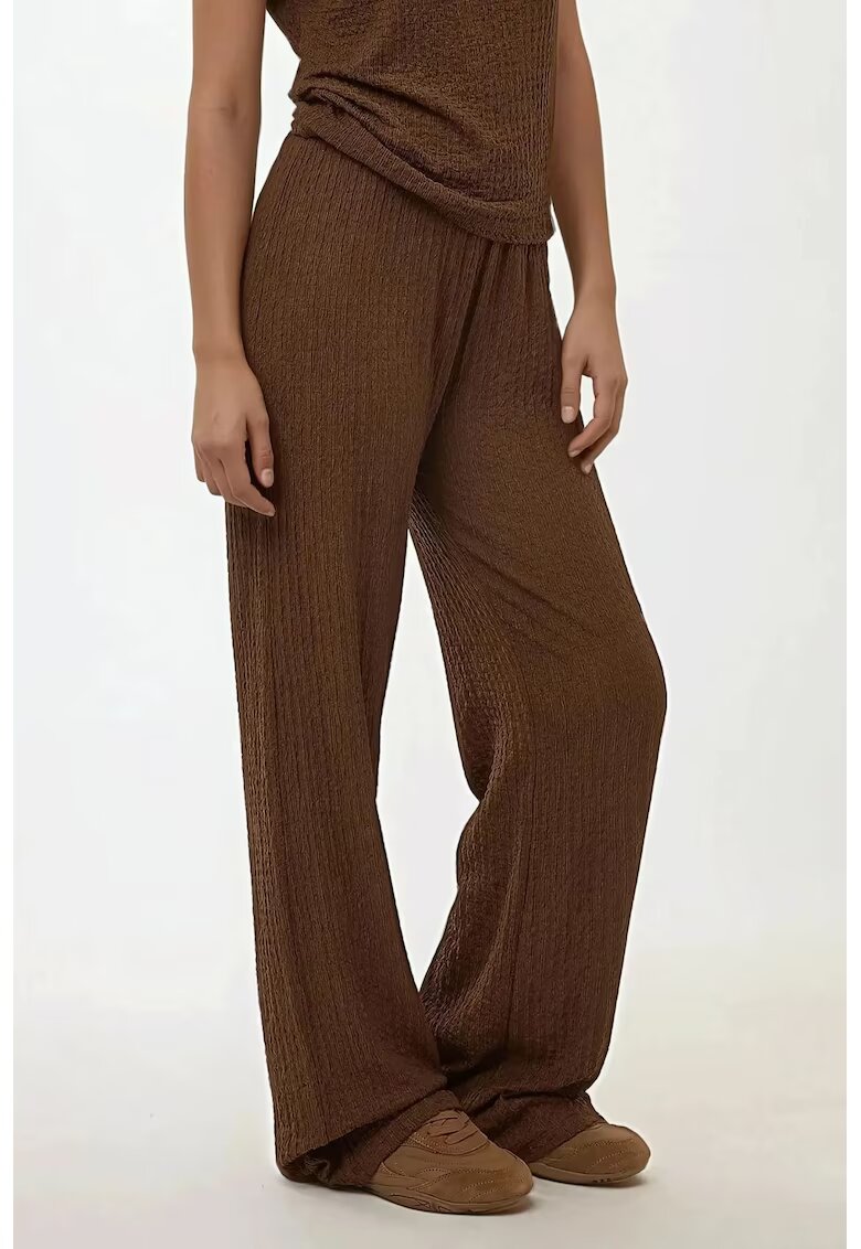 HiCCUP Pantaloni dama tricotati texturati - Maro
