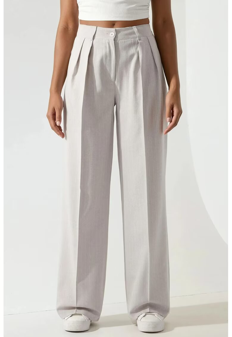 HiCCUP Pantaloni pentru dama - Palazzo - cu dungi - gri - Gri deschis
