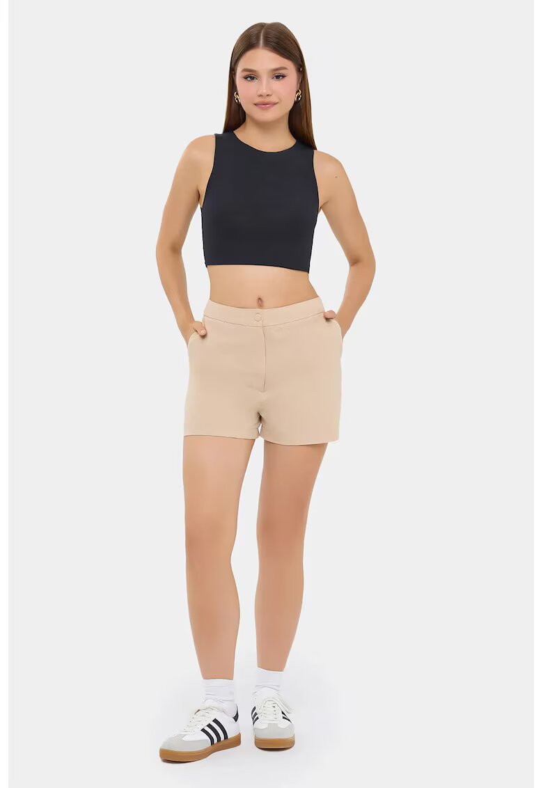 HiCCUP Pantaloni scurti - Bermuda - cu nasturi - culoare naturala - bumbac si in