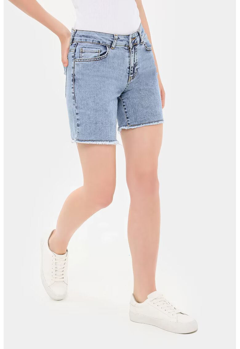 HiCCUP Pantaloni scurti dama - denim - talie medie - albastri