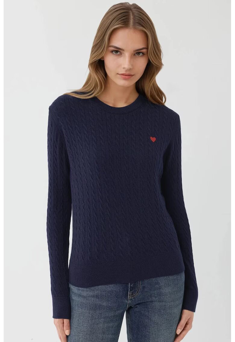 HiCCUP Pulover dama - bleumarin - tricot
