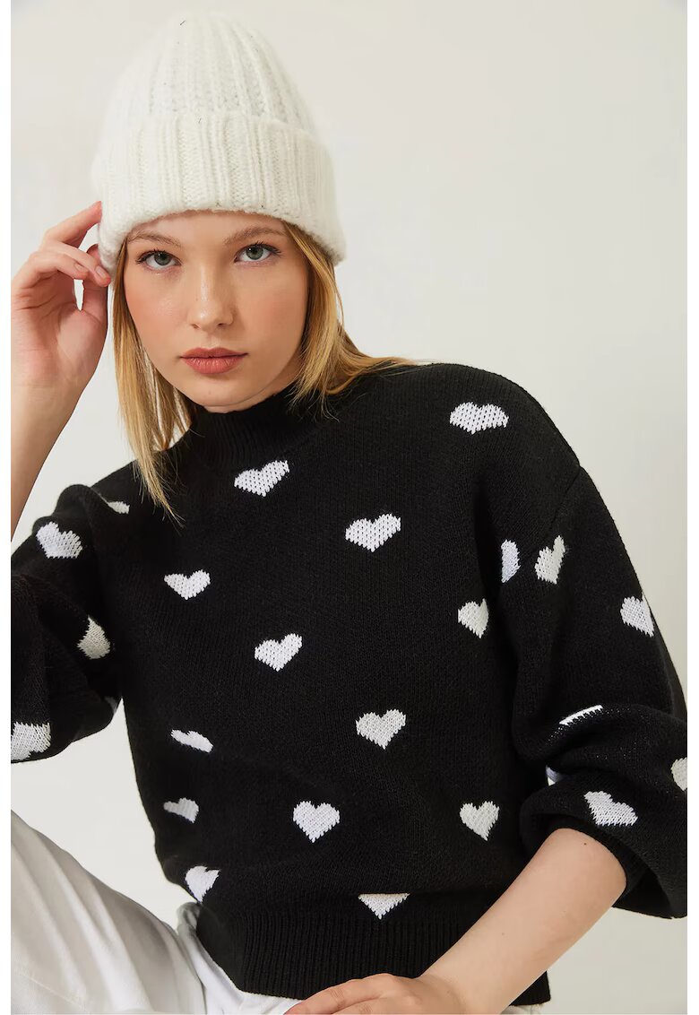 HiCCUP Pulover dama - model inimioara - Relaxed Fit - tricot -
