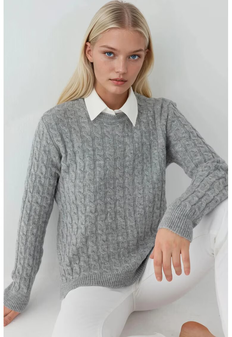 HiCCUP Pulover dama - Tricot - Gri