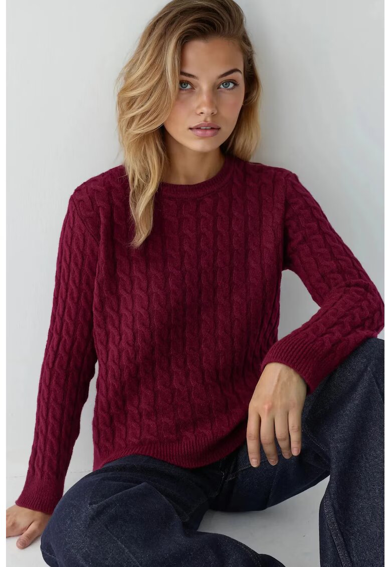 HiCCUP Pulover dama - Tricot - Rosu inchis