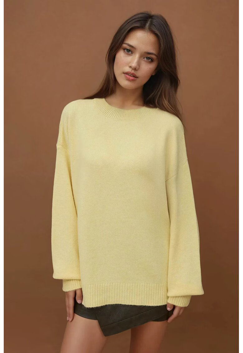 HiCCUP Pulover tricotat galben - tricot - Galben lamaie