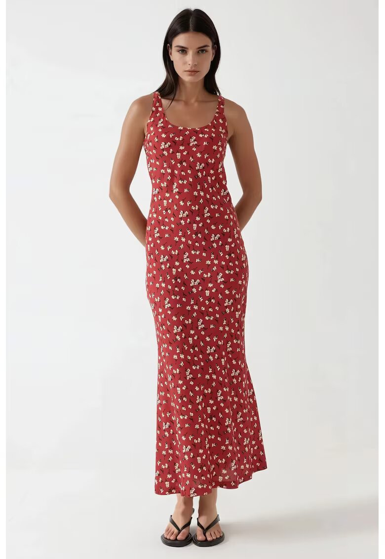 HiCCUP Rochie floral - rosu - poliester