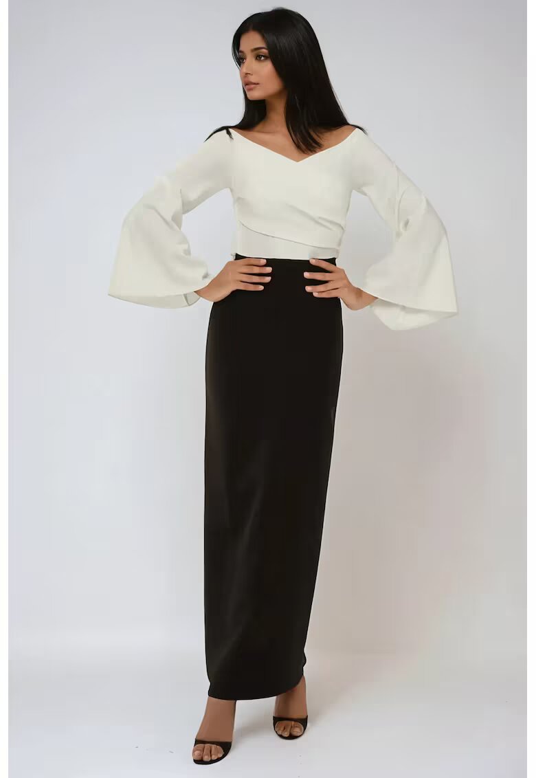 HiCCUP Rochie maxi - eleganta - negru - textil