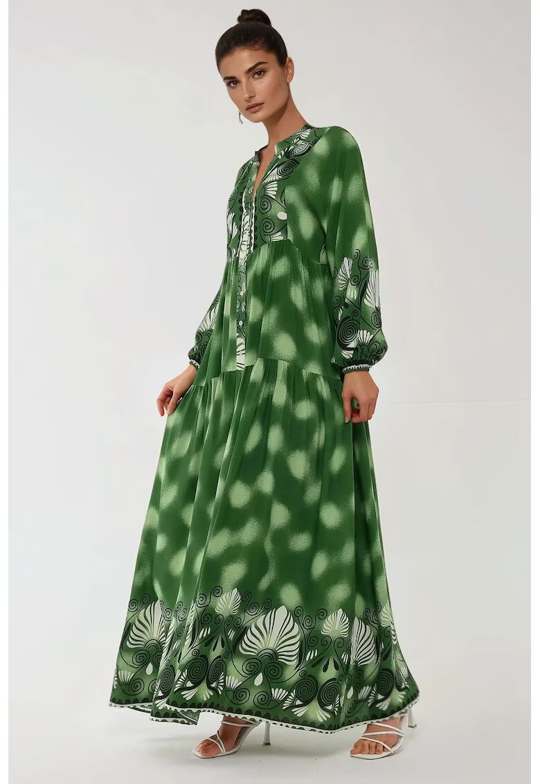 HiCCUP Rochie maxi - verde - viscoza
