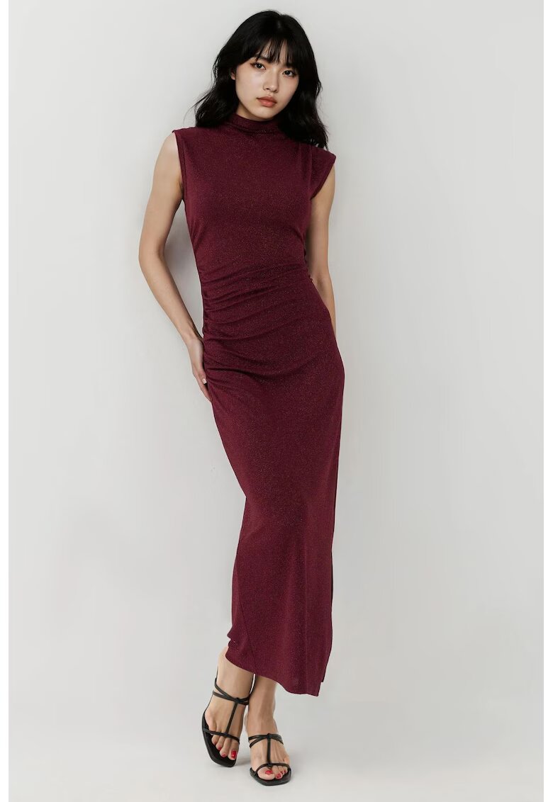 HiCCUP Rochie midi dama - mulata - tricot - visiniu