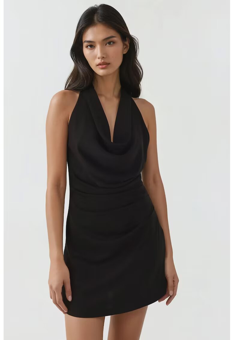 HiCCUP Rochie mini - decolteu in V - negru - textil - Negru