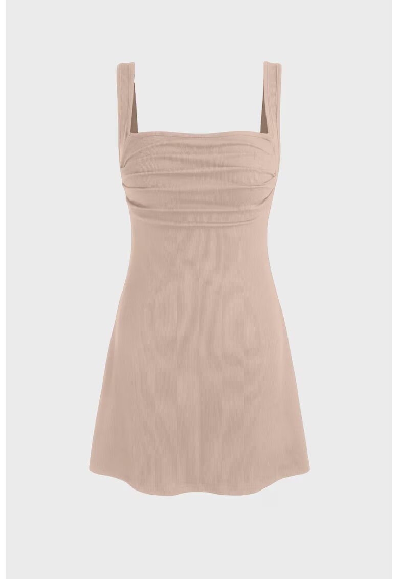 HiCCUP Rochie mini - Decolteu patrat - Poliester/Elastan - Natural