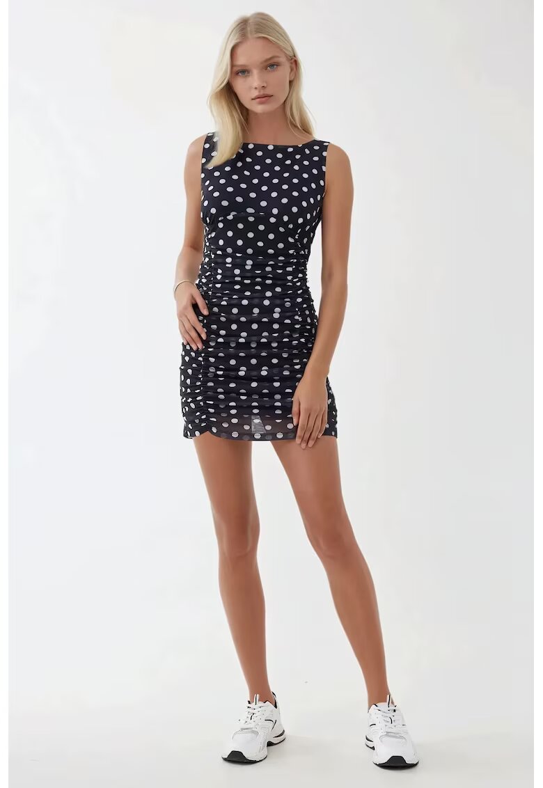HiCCUP Rochie mini - mulata - imprimeu cu buline - albastru - tul