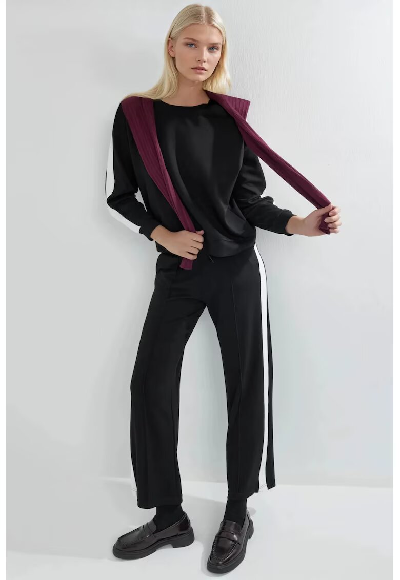 HiCCUP Set din doua piese - bluza si pantaloni cu talie inalta - negru - jerseu