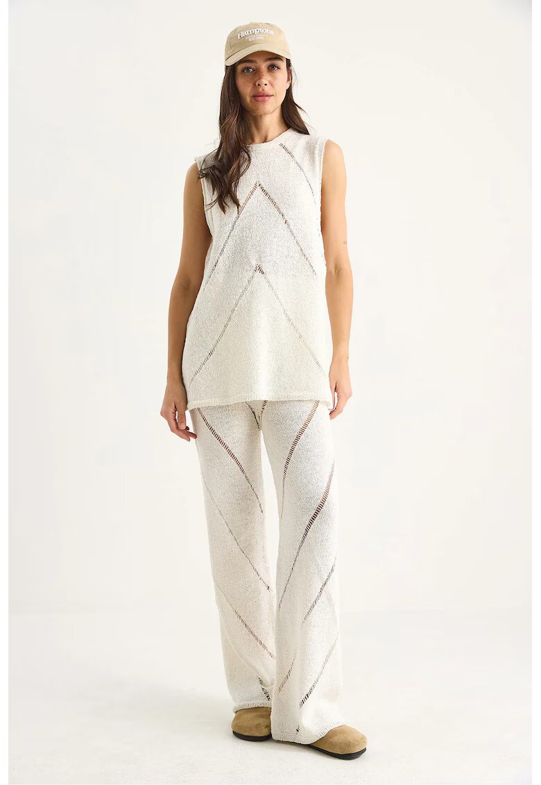 HiCCUP Set doua piese - lung texturat - bej - tricot -