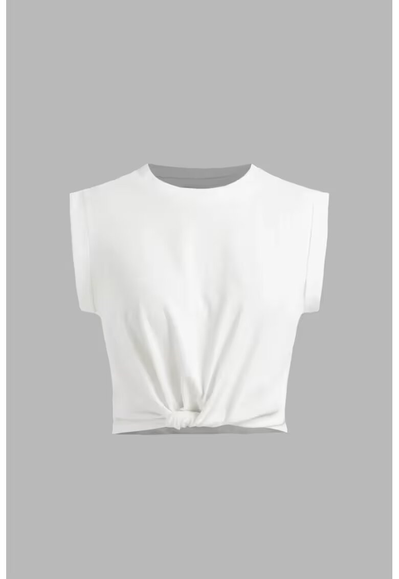 HiCCUP Tricou dama decolteu rotund - bumbac - alb