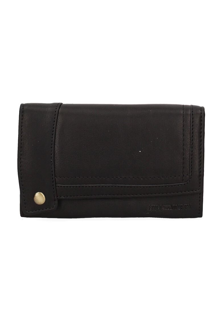 Hill Burry Portofel de piele cu capsa - Negru