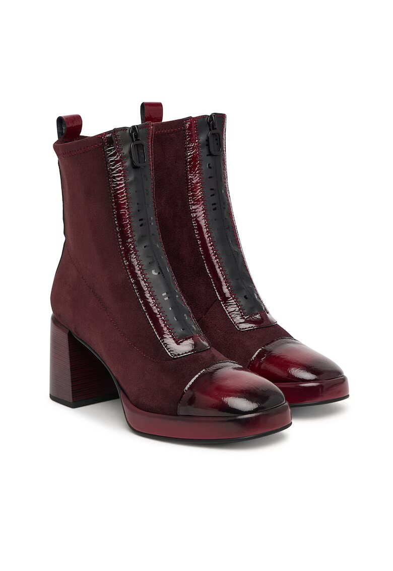 Hispanitas Botine dama - Rosu inchis - C007 - Textil