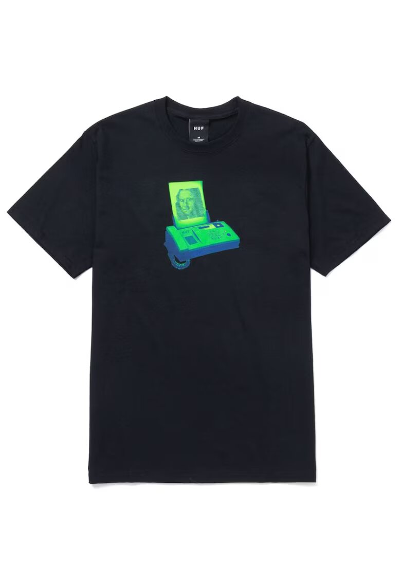 Huf Tricou barbati - Bumbac - Negru/Verde - Negru